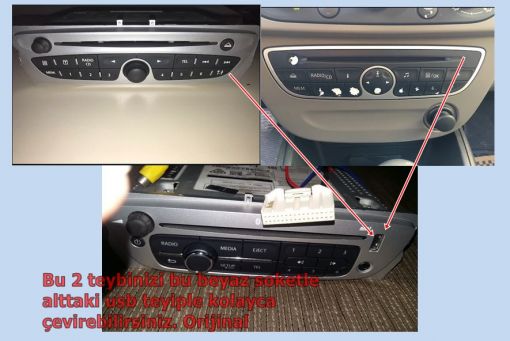   Renault 32 pin usb teyp çevirici soket